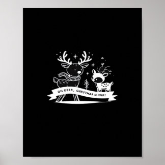Poster Oh Cerf Célébration de Noël Style de vacances