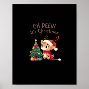 Poster Oh Cerf C'est Noël Style Esthétique Moderne