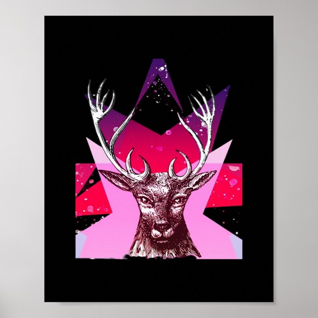 Poster Oh Cerf Conception Créative Fantaisiste  (Devant)