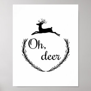 Poster Oh Cerf Design de Style Drôle