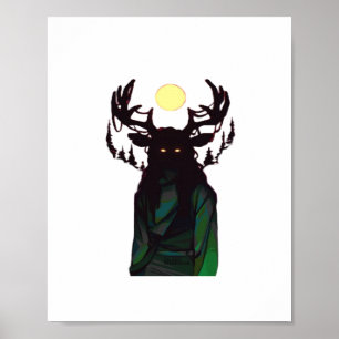Poster Oh Cerf Design Minimaliste