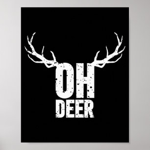 Poster Oh cerf drôle de jeu de mots vetement