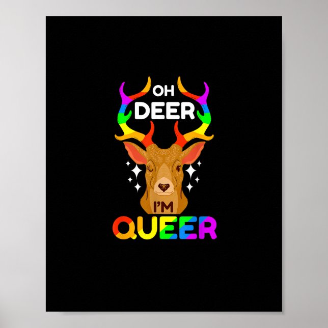 Poster Oh Cerf Drôle Style Créatif Moderne  (Devant)