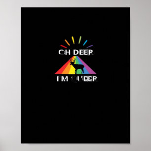 Poster Oh Cerf Drôle Tendance Design Esthétique