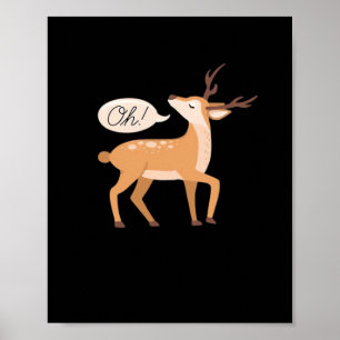 Poster Oh Cerf Minimaliste Esthétique Propre