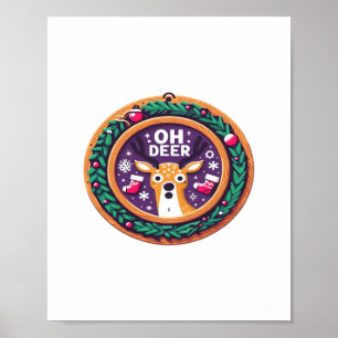 Poster Oh Cerf Noël Conception de Fêtes