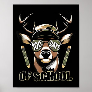 Poster Oh Deer 100 Jours D'École Sont Ici Chasse De Cerfs