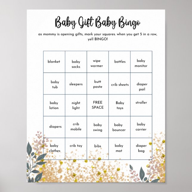 Poster Oh Deer baby showers jeux (Devant)