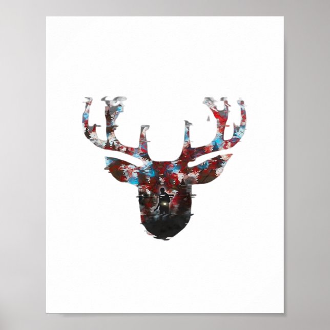 Poster Oh Deer Minimal Style  (Devant)