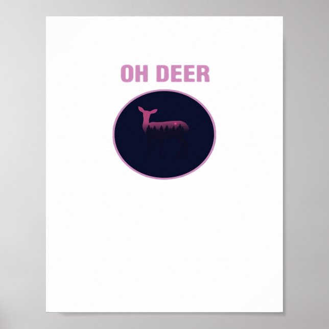 Poster Oh Deer Modern Aesthetic  (Devant)