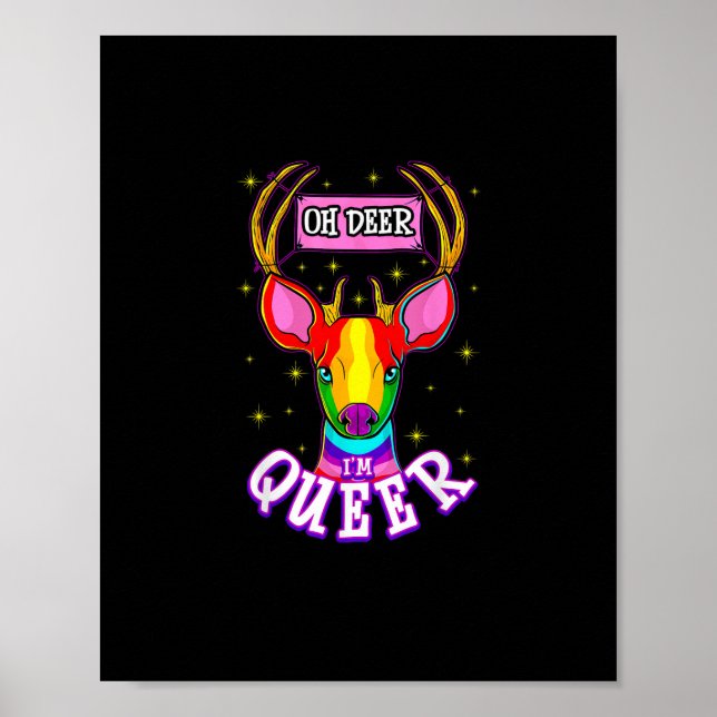 Poster Oh Deer Queer Pride Month Celebration Gift  (Devant)