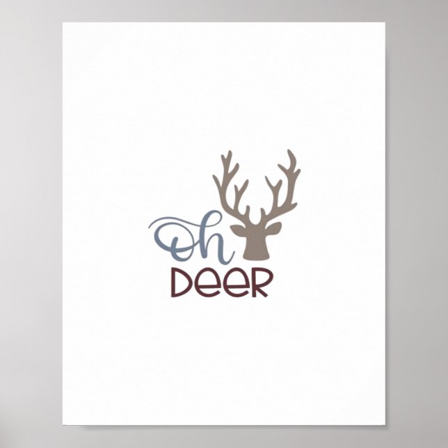 Poster Oh Deer Retro Classic Design (Devant)
