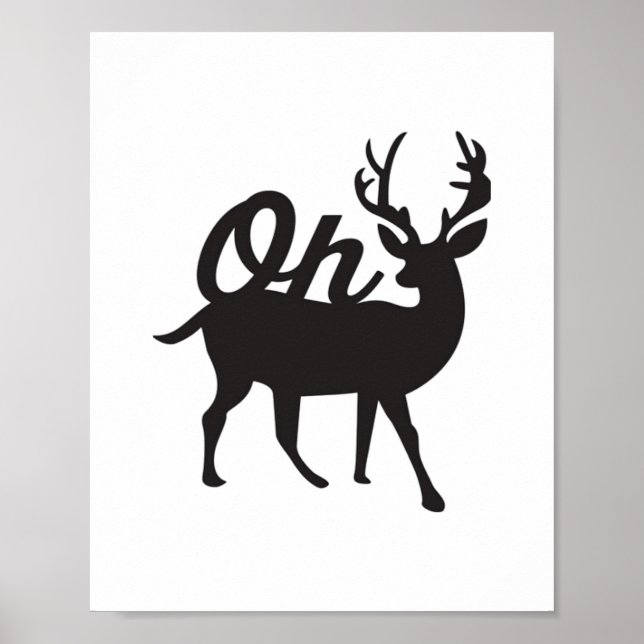 Poster Oh Deer Retro Classic Vibe  (Devant)