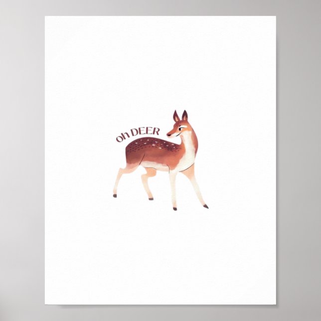 Poster Oh Deer Whimsical Creative Design  (Devant)