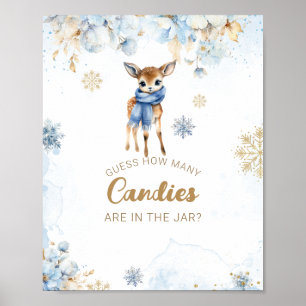 Poster Oh Deer Winter Baby Boy Candies de douche Jeu