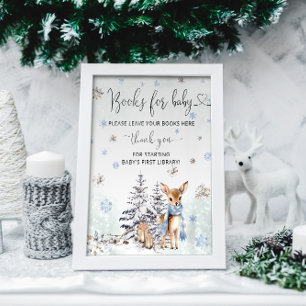 Poster Oh Deer Winter Woodland Baby Boy Shoy Books