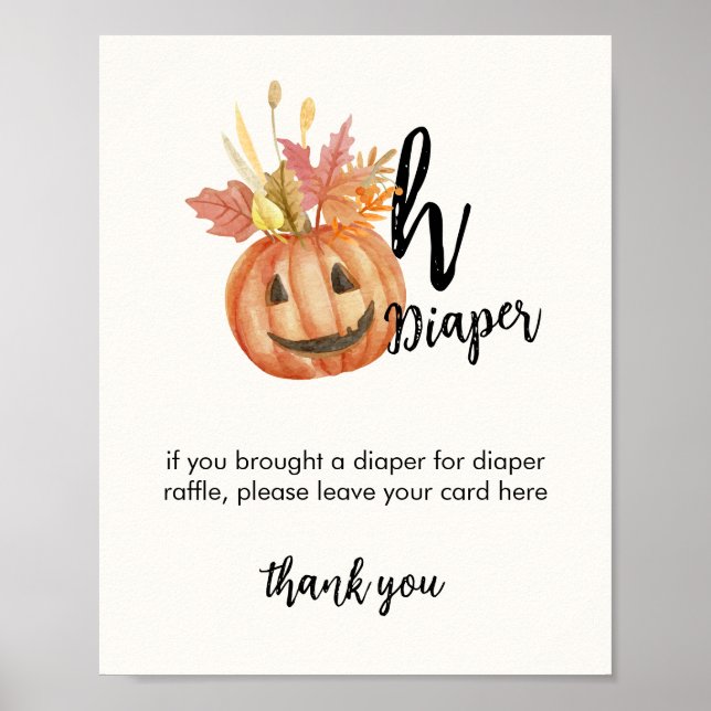 Poster Oh Diaper ! SYMBOLE Halloween Automne Citrouille R (Devant)