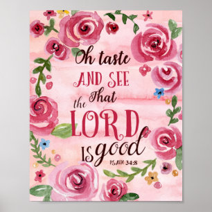 Poster Oh Goûtez Et Voyez Que Le Seigneur Est Bon Psaume 