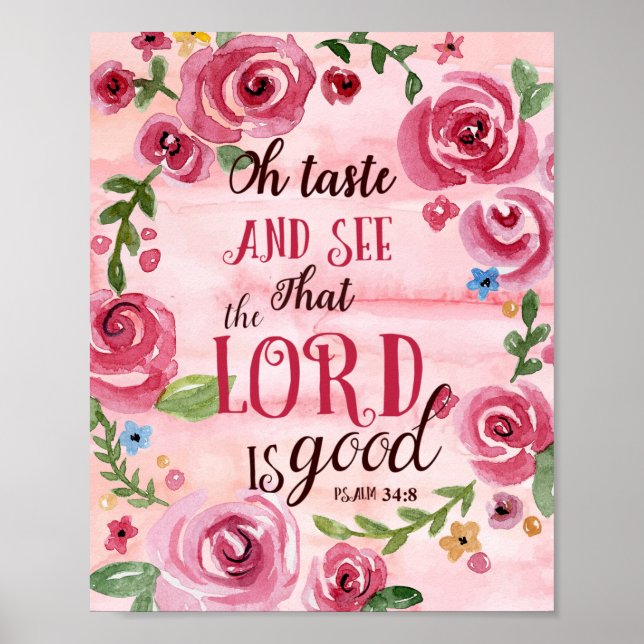 Poster Oh Goûtez Et Voyez Que Le Seigneur Est Bon Psaume  (Devant)
