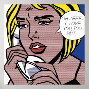 Poster Oh JeffI Love You TooMais par Roy Lichtenstein