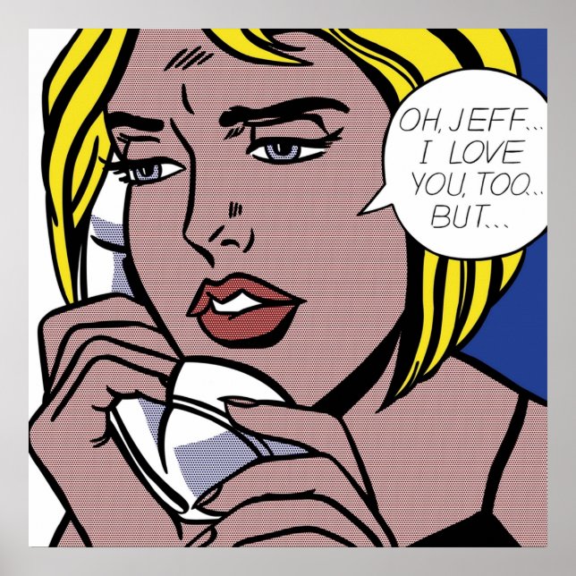 Poster Oh JeffI Love You TooMais par Roy Lichtenstein (Devant)