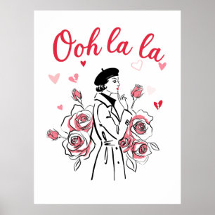 Poster Oh La La Fille de Paris - Esthétique Française Rom