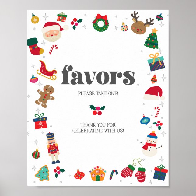 Poster Oh Quel Amusant hiver Faveurs Noël Signe (Devant)