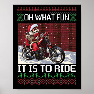 Poster Oh Quel Amusement C'Est De Circuler Père Noël Ri