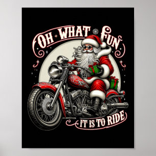 Poster Oh quel plaisir de monter Santa X biker moto