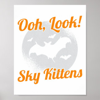 Poster Oh regardez Sky Kittens chauve-chauve-souris Hallo