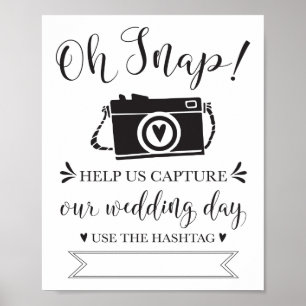 Poster Oh Snap Mariage Hashtag