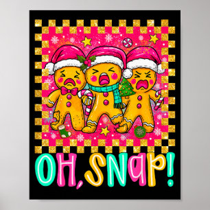 Poster Oh Snap Noël Bonhomme en pain d'épice Funny Xmas C