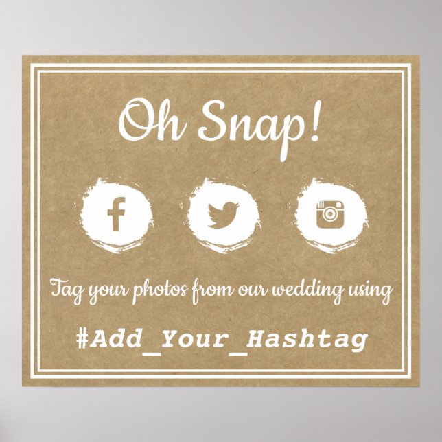 Poster Oh, Snap ! Signal Mariage du Hashtag sur les média (Devant)