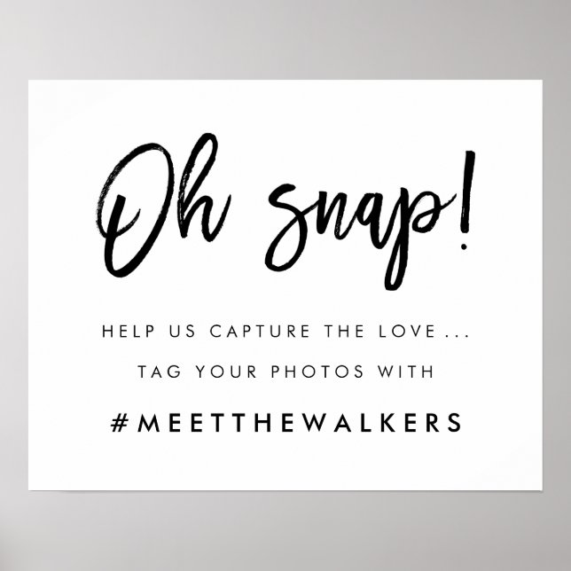 Poster Oh Snap | Typographie du mot-clé Mariage (Devant)
