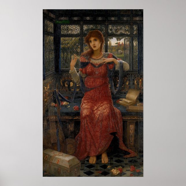 Poster Oh Swallow, Swallow par John Melhuish Strudwick (Devant)