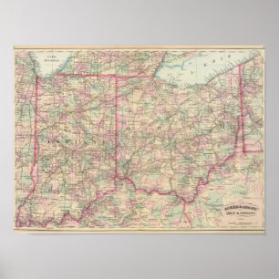 Poster Ohio, Indiana
