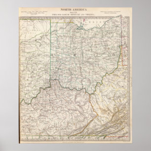 Poster Ohio, Kentucky, Virginie