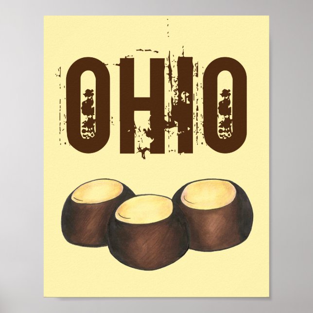 Poster Ohio OH Beurre d'arachide Buckeye Buck Eye Nut Can (Devant)