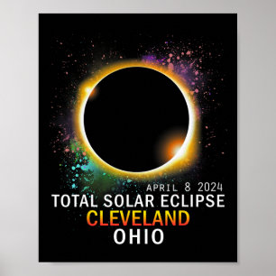 Poster Ohio Total Éclipse Solaire 8 avril 2024