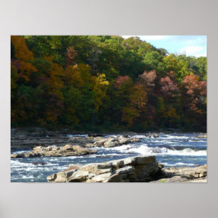 Poster Ohiopyle River Rapids à l'automne Pennsylvanie Aut