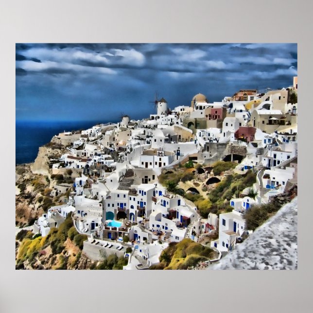 Poster Oia, Santorin (Devant)