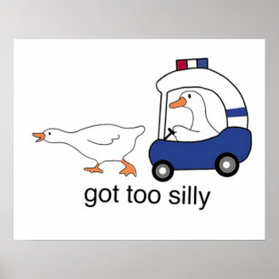 Poster Oie de police drôle humour trop bête