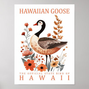 Poster Oie d'Hawaï Oiseau d'Hawaï États-Unis Voyage