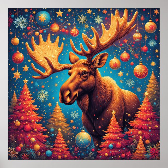 Poster Oie Festive Décorée D'Ornements De Noël (Devant)