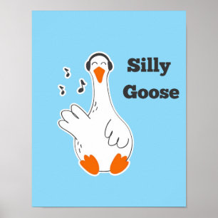 Poster Oie idiote, Oie drôle, Amoureux des oies