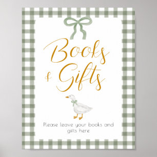 Poster Oie Ridicule Vert Gingham Cottagecore Cadeau Table