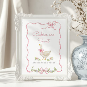 Poster Oie sotte Arc rose Les bébés sont doux