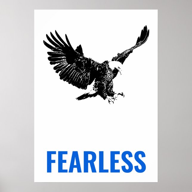 Poster Oigle sans peur Motivationnel Courage Pop Art (Devant)
