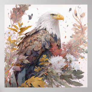 Poster Oiseau Aigle Portrait Animal Peinture Faune Gratui
