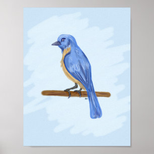Poster Oiseau bleu